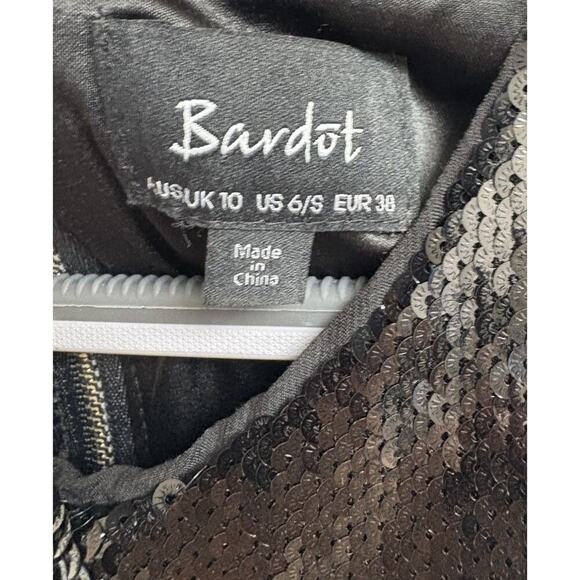 Bardot Black Sequin Bodycon Cocktail Dress | Size 6 Small | NYE Party Glam - Picture 6 of 7